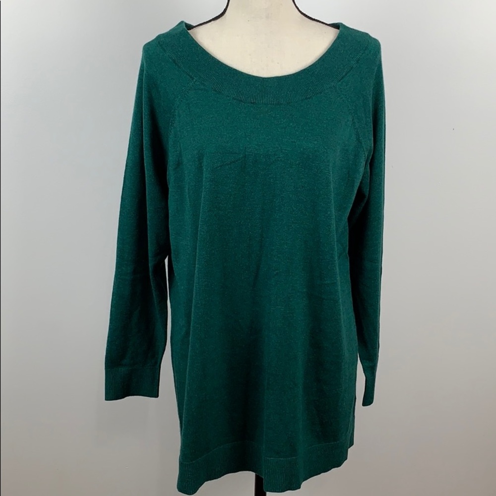 Torrid Green Tunic Sexy Boatneck Sweater Size 2